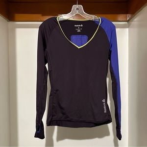Women’s Reebok size small two tone purple reflective workout long sleeve